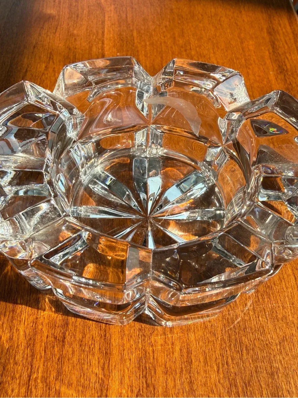Vintage Mikasa Reflections Crystal Oval Cube Votive Candle Holder & Catchall